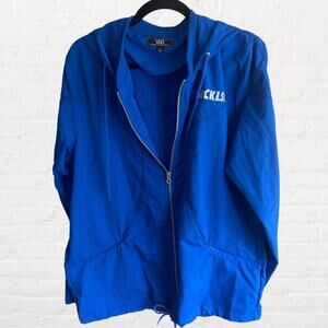 Young & Reckless blue zip up windbreaker style lightweight jacket